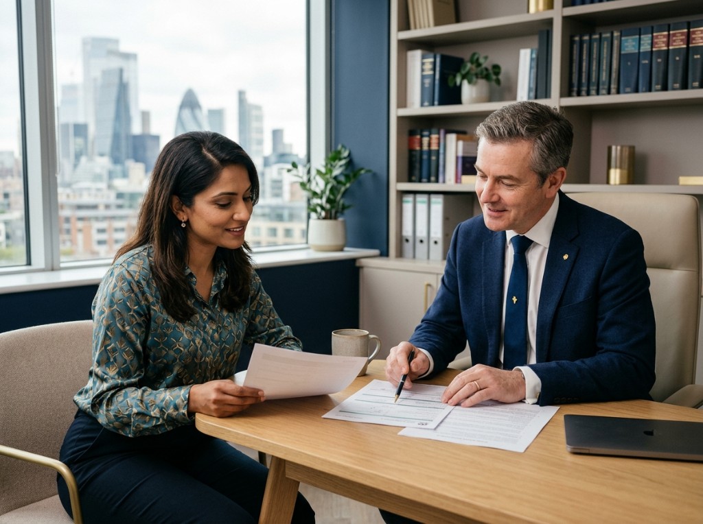 Horizon Immigration Services consultation — advisers reviewing documents together